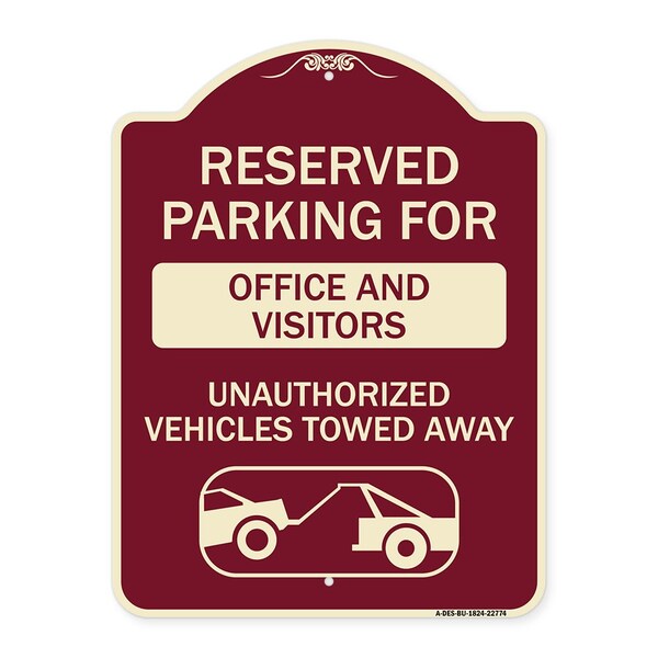 Unauthorized Vehicles Towed Away Heavy-Gauge Aluminum Architectural Sign, 24" x 18", BU-1824-22774